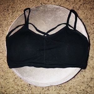 Black strappy bra